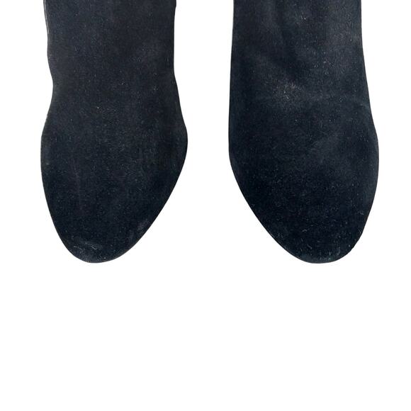 STEVE MADDEN! BLACK GENUINE SUEDE LEATHER, DEEP SIDE CUT CHUNKY BOOTS! SZ 8.5M - Picture 5 of 10